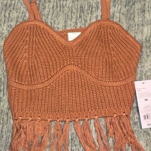 NWT Boho Fringe Tank Top